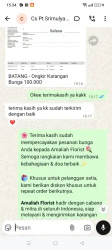 Testimonial Papan Bunga pekalongan