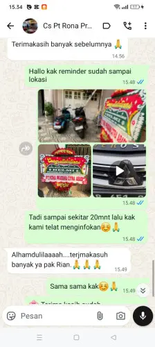 Testimonial Papan Bunga pekalongan